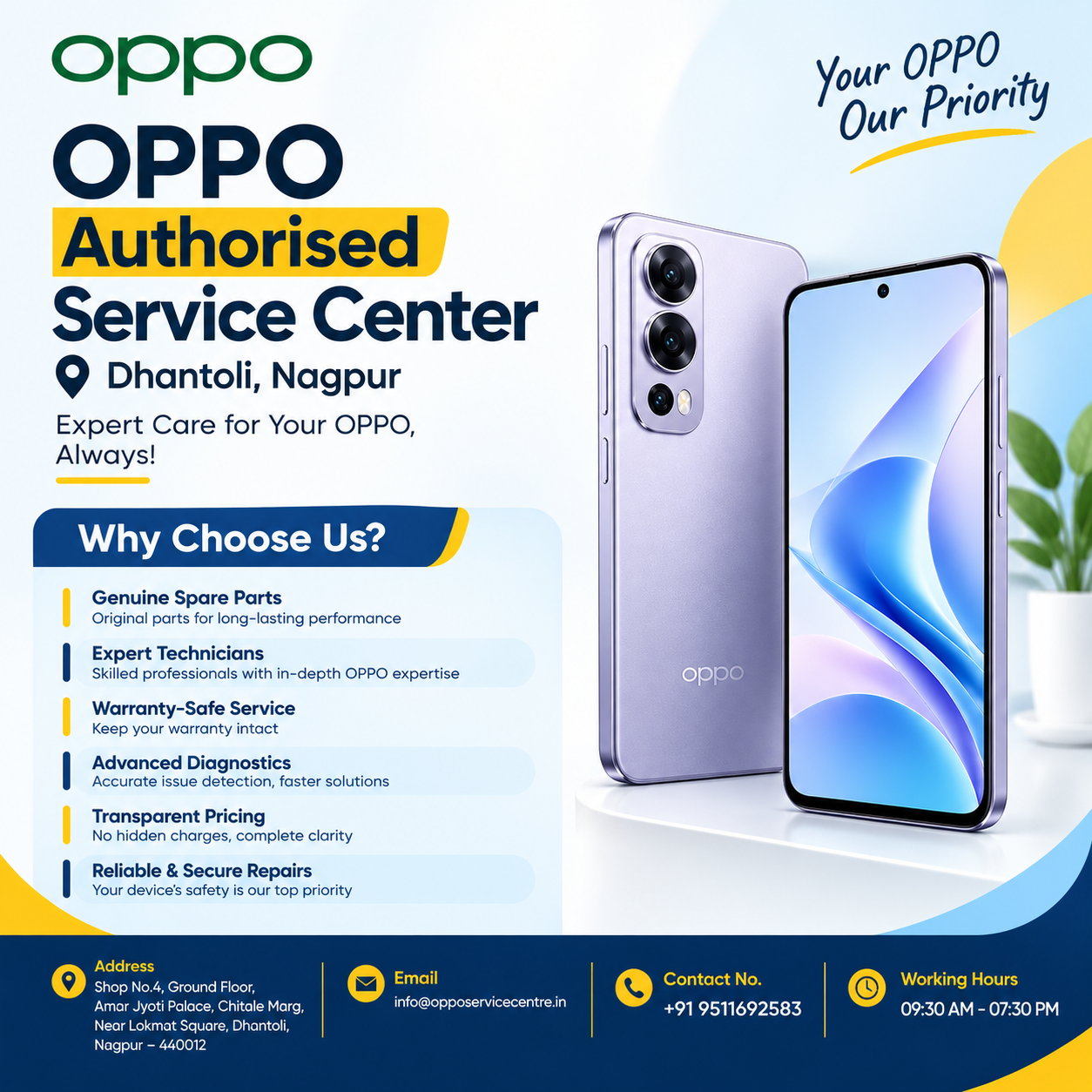  OPPO Authorised Service Center in Dhantoli, Nagpur