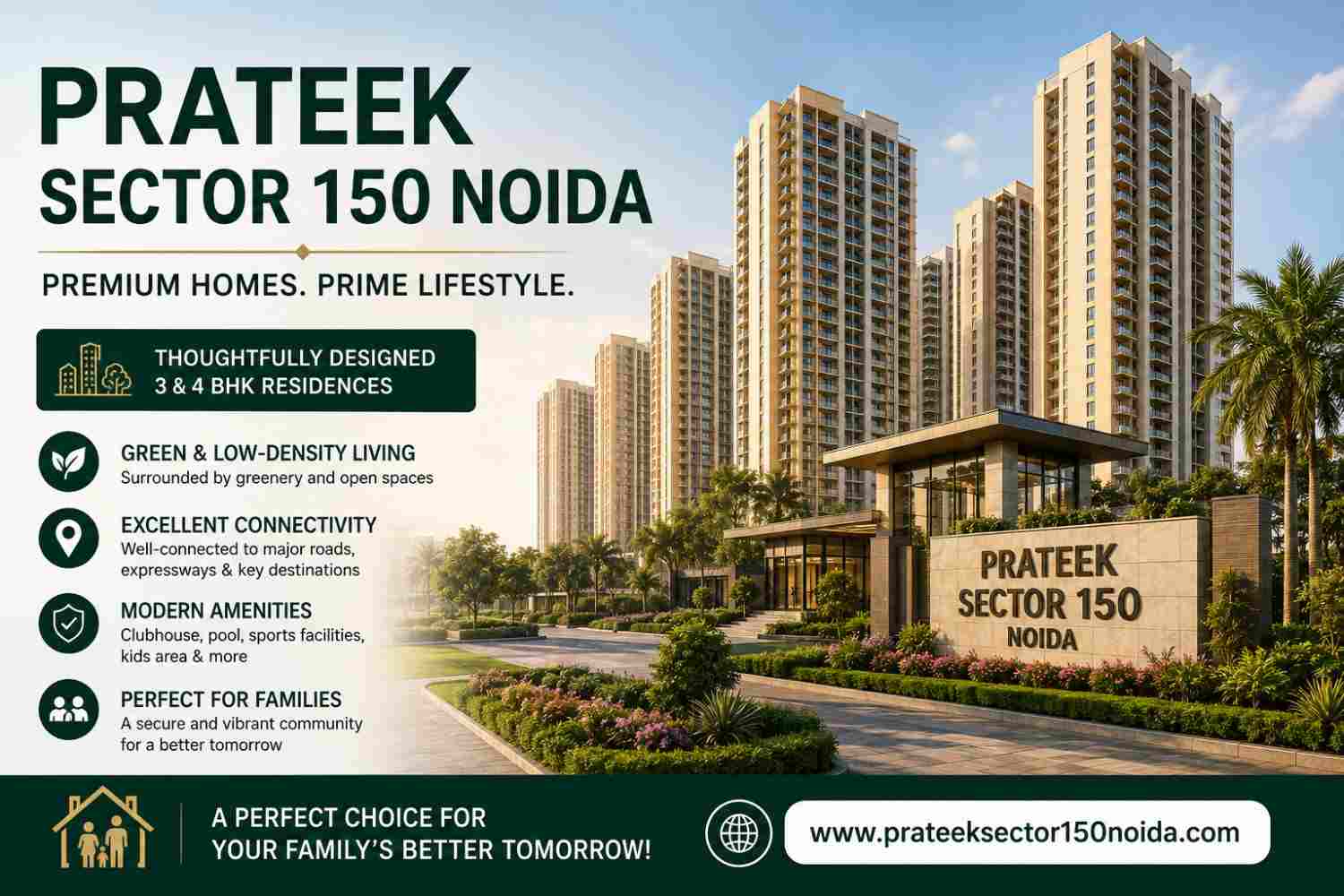  Prateek Sector 150 Noida – Premium 3 & 4 BHK Homes