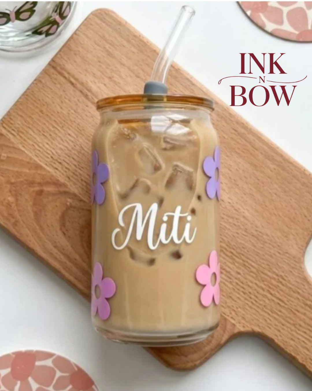  Premium Quality Glass Tumbler with Custom Name | Ink N Bow