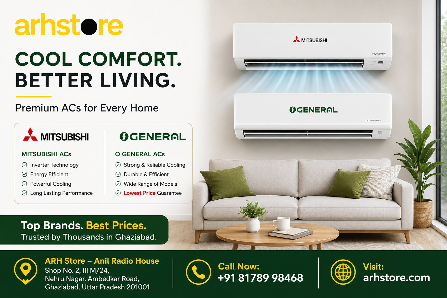  Mitsubishi AC Dealer Ghaziabad | O General AC | ARH Store