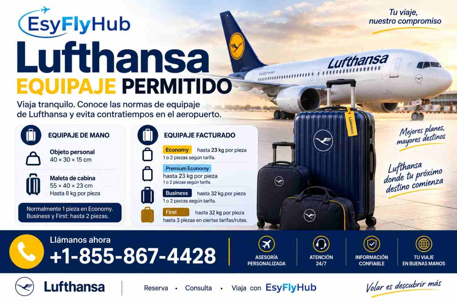  ¿Qué equipaje incluye la tarifa economy de Lufthansa?