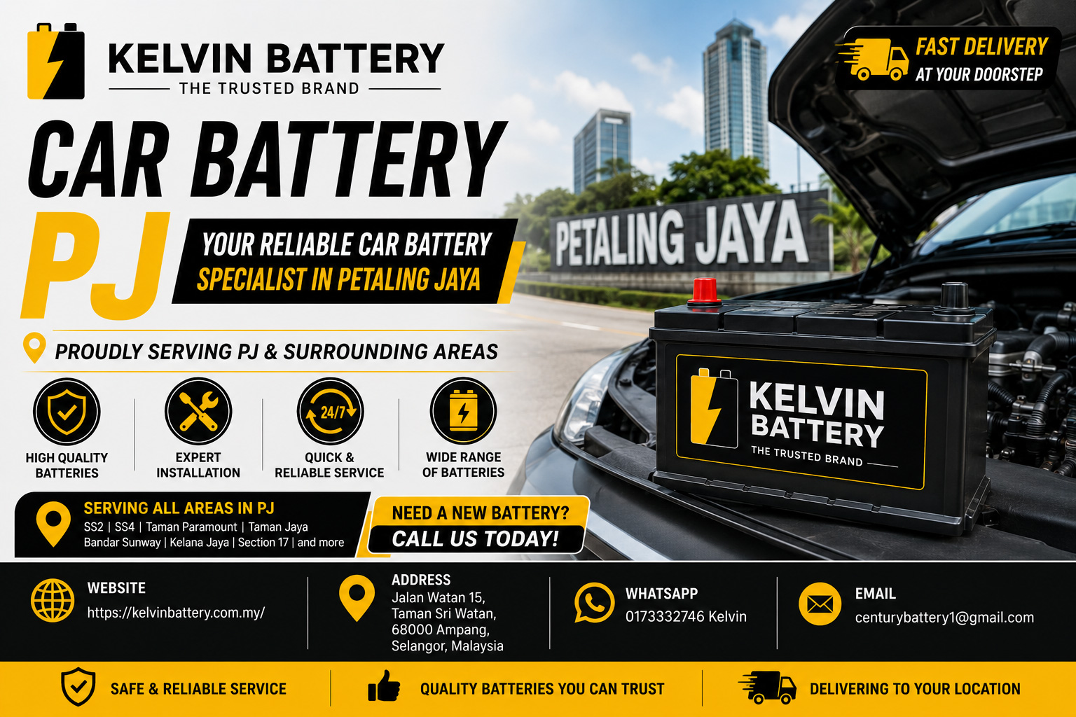  Car Battery PJ | Trusted Car Battery Service in Petaling Jaya