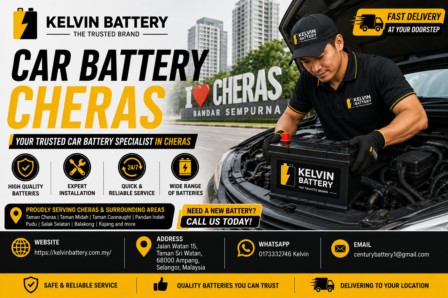  Car Battery Cheras | Trusted Car Battery Service