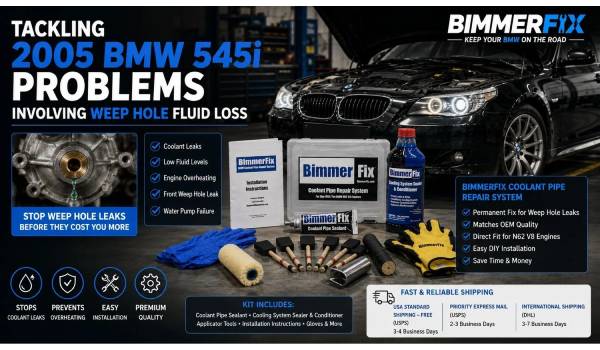  Best 2005 BMW 545i Problems: Weep Hole Coolant Leak Repair – BimmerFix