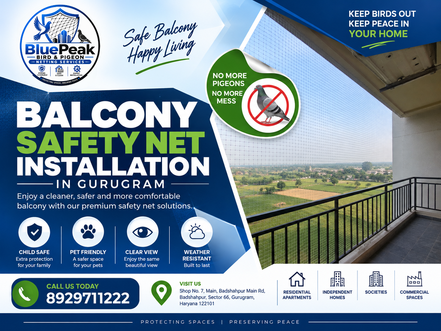  Balcony Safety Net Installation in Gurugram