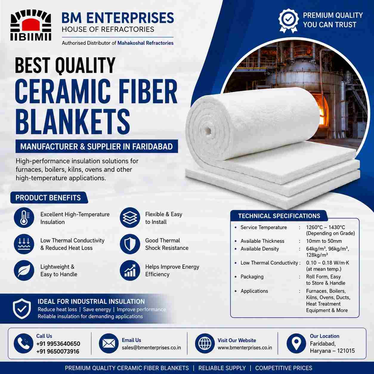  High-Performance Ceramic Fiber Insulation Blankets by BM Enterprises