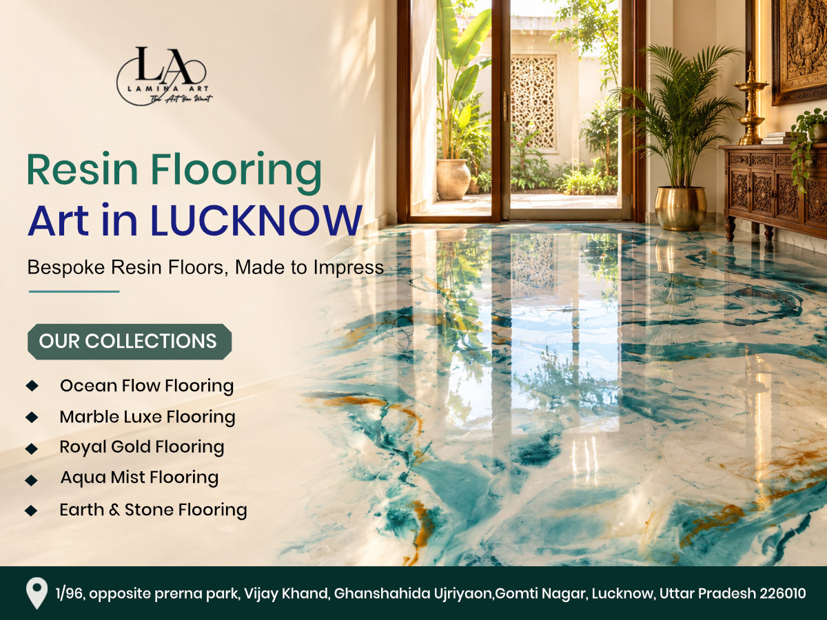  Ocean, Marble & Royal Gold Resin Flooring in Lucknow