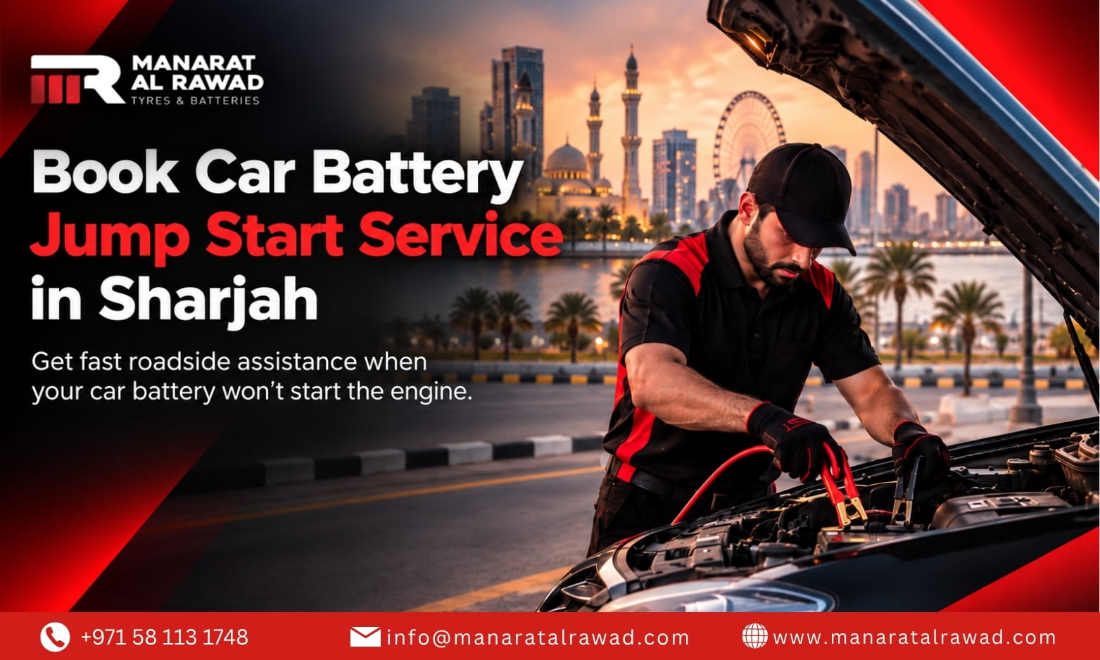  Book Car Battery Jump Start Service in Sharjah