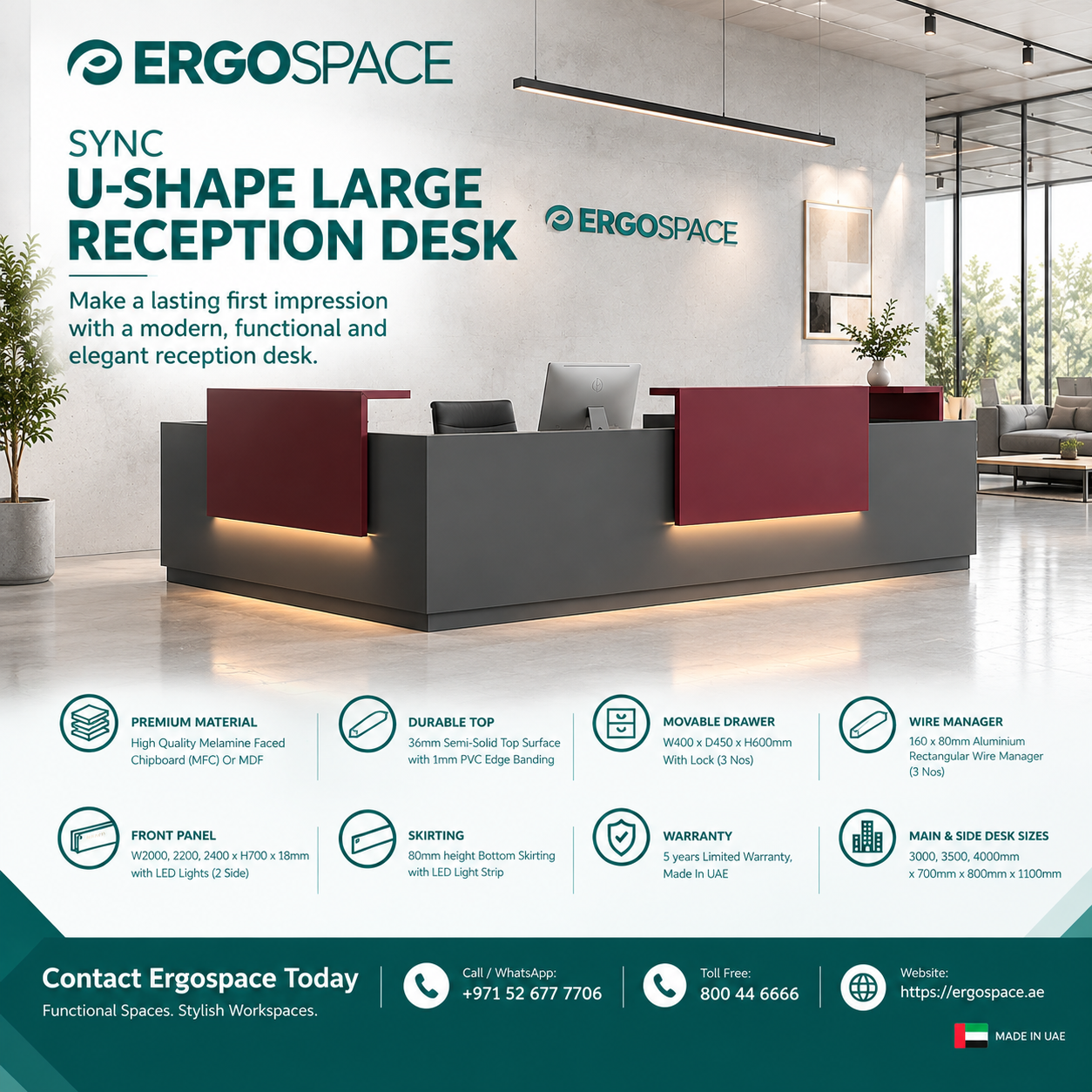  Stunning U-Shape Reception Desk | Modern & Impressive Design