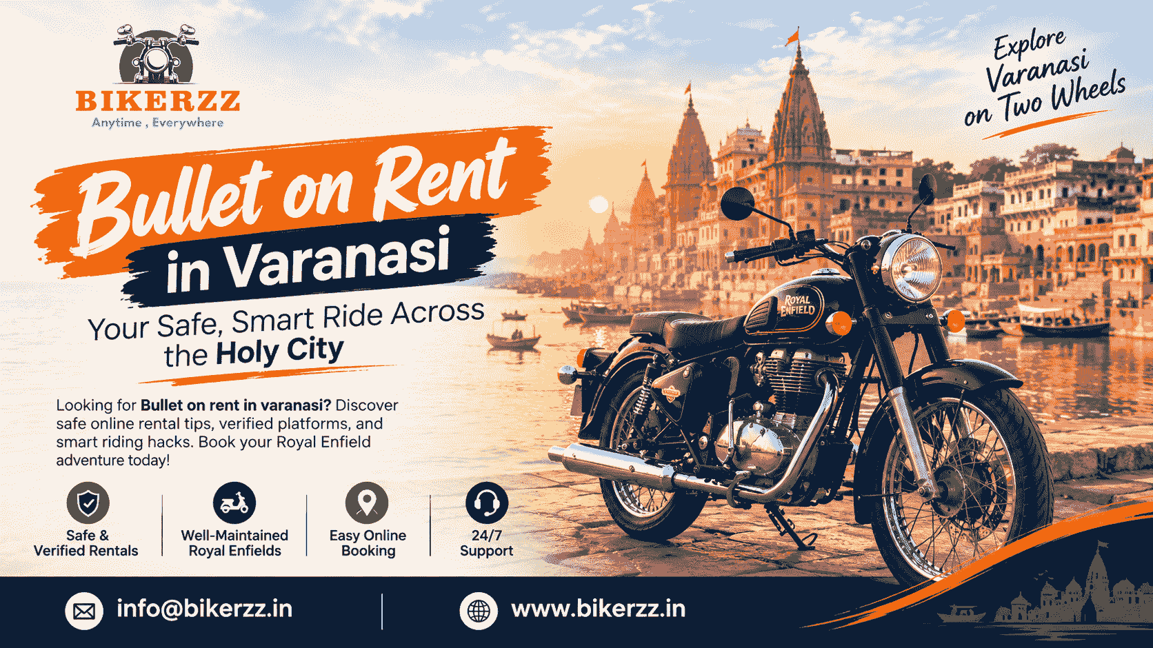  Bullet on rent in Varanasi: Your Safe, Smart Ride Across the Holy City