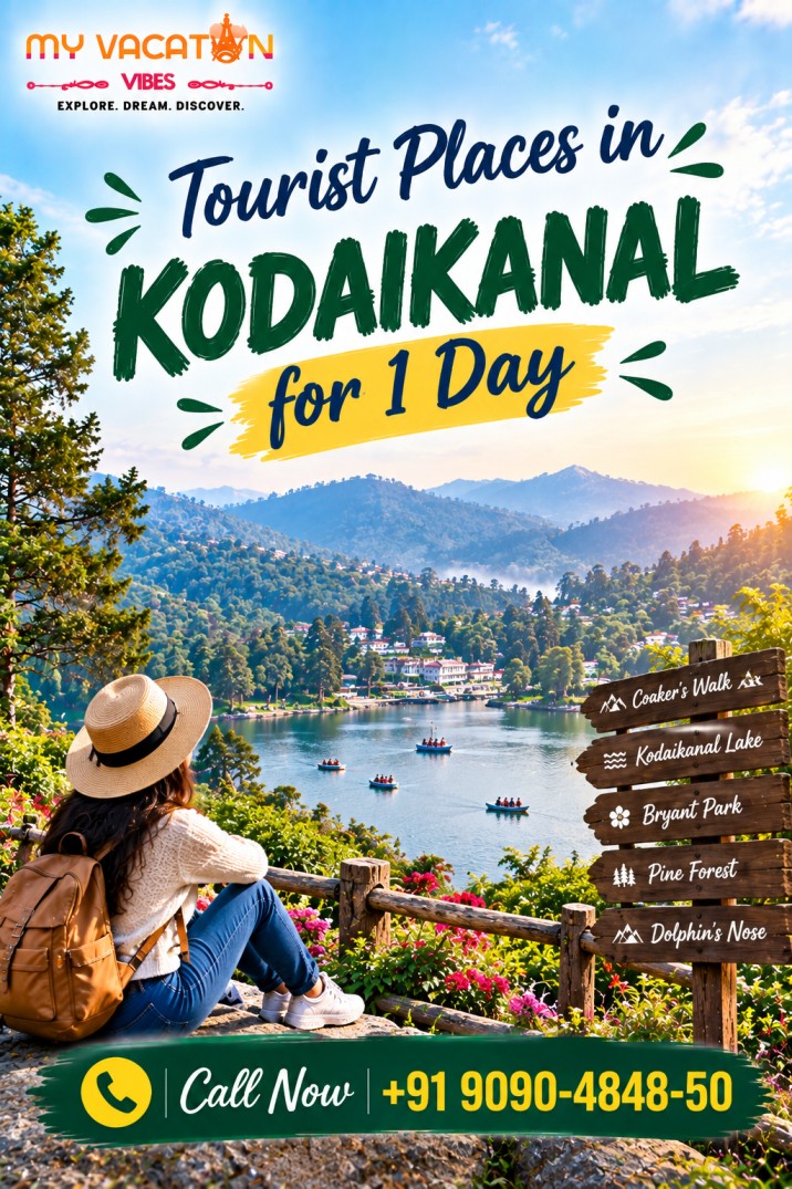  Plan Tourist Places in Kodaikanal for 1 Day +91 9090-4848-50