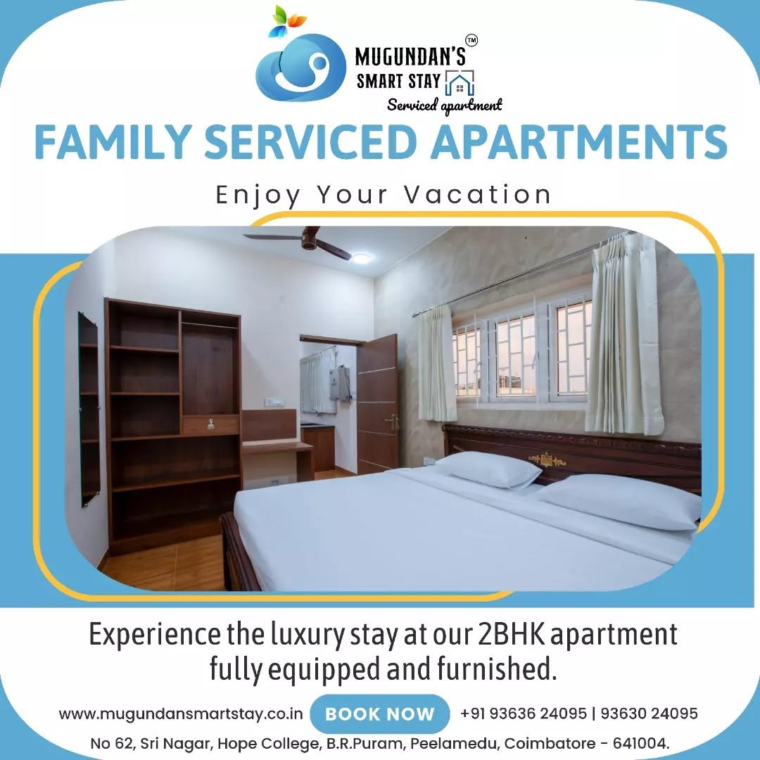  Serviced Apartments in Peelamedu | Mugundan's Smart Stay