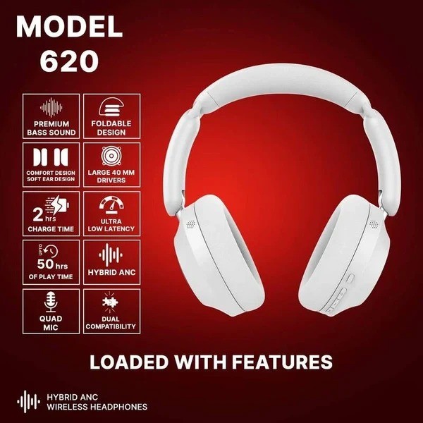  Kyptec LifeStyle® 620 Hybrid Noise Cancelling Headphones for Music, Gaming & All-Day Comfort
