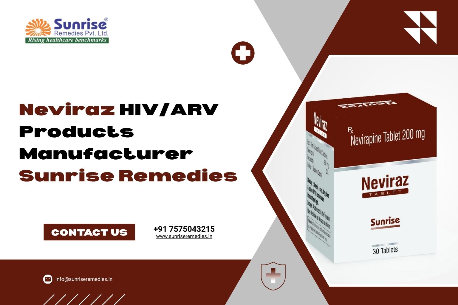 Neviraz HIV/ARV Products Manufacturer Sunrise Remedies