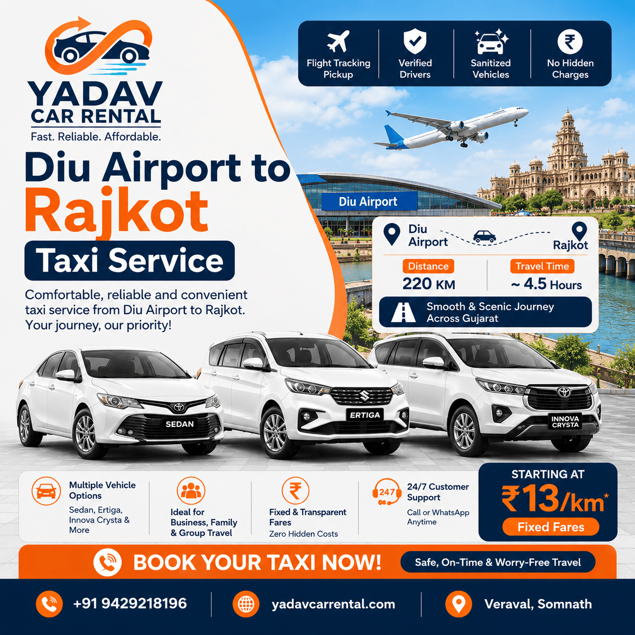  Convenient Diu Airport to Rajkot Taxi Service for a Smooth Journey