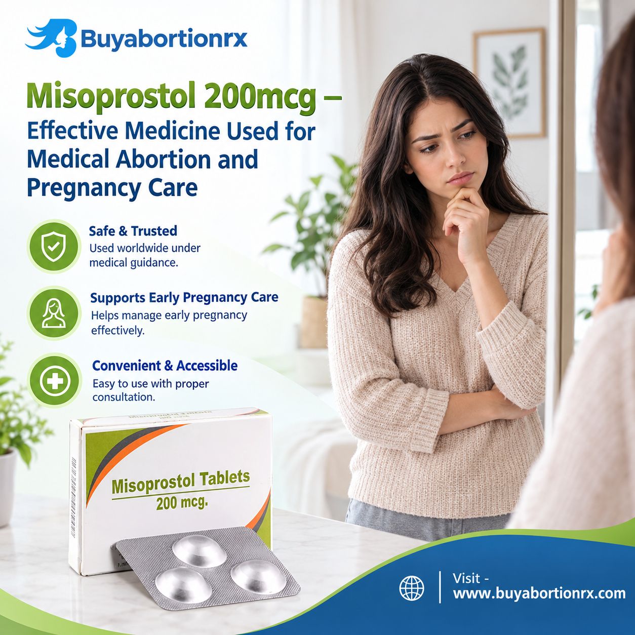  Misoprostol 200mcg – Medical Abortion Support for Early Pregnancy Termination with Convenient, Non-Surgical Treatment