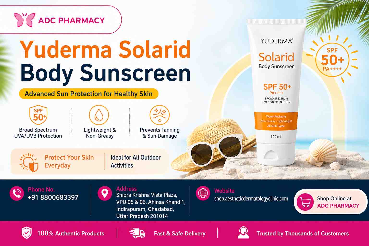  Yuderma Solarid Body Sunscreen | Shop ADC Pharmacy