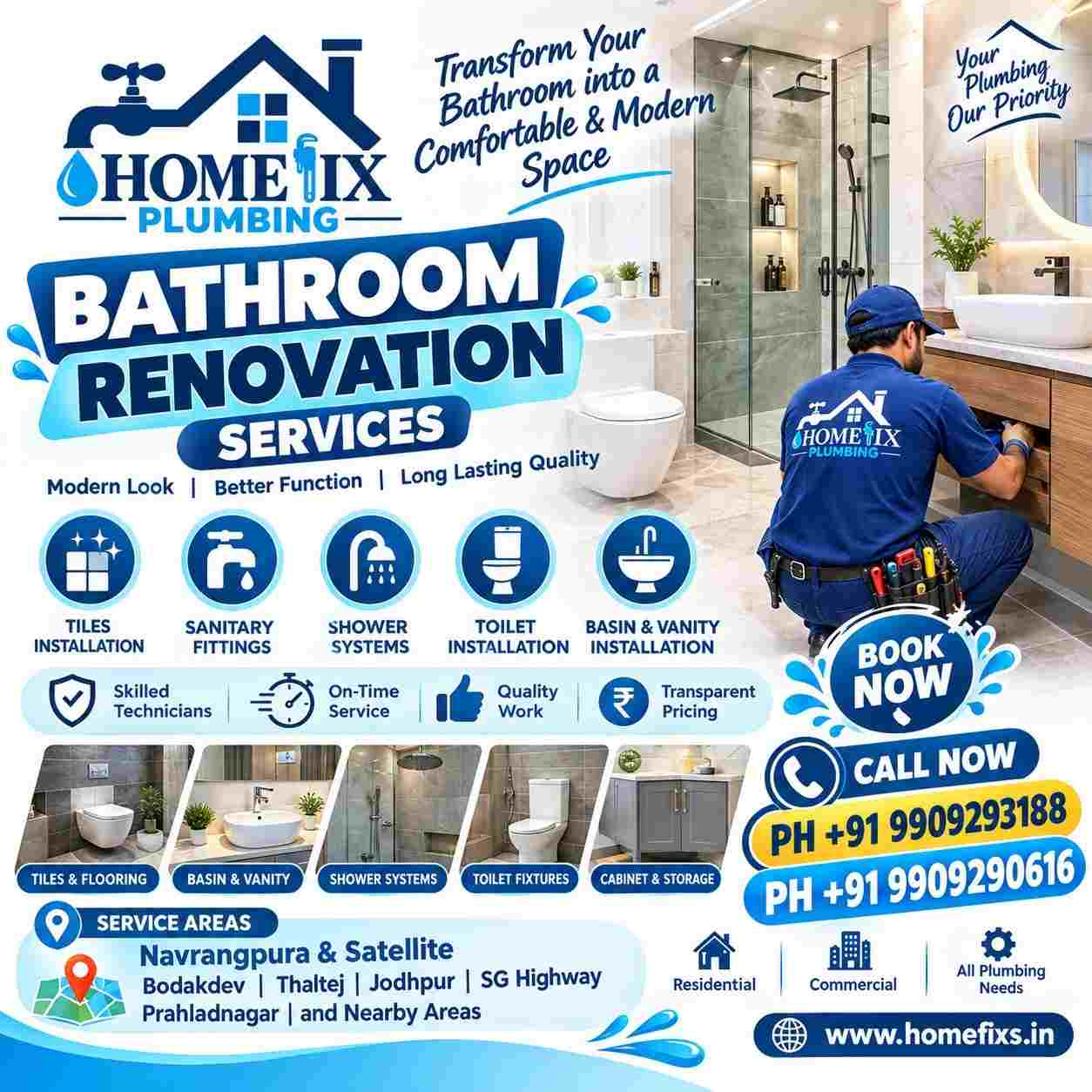  Bathroom Renovation Experts in Satellite | HomeFix Plumbing