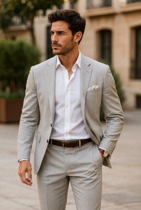  Light Grey Men's Suits