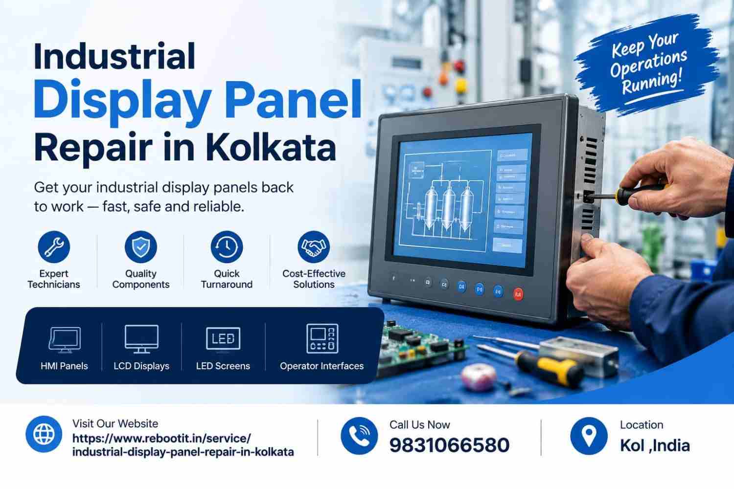  Repairing Industrial Display Panels at Kolkata: Solutions for TFT, LCD and LED Screens