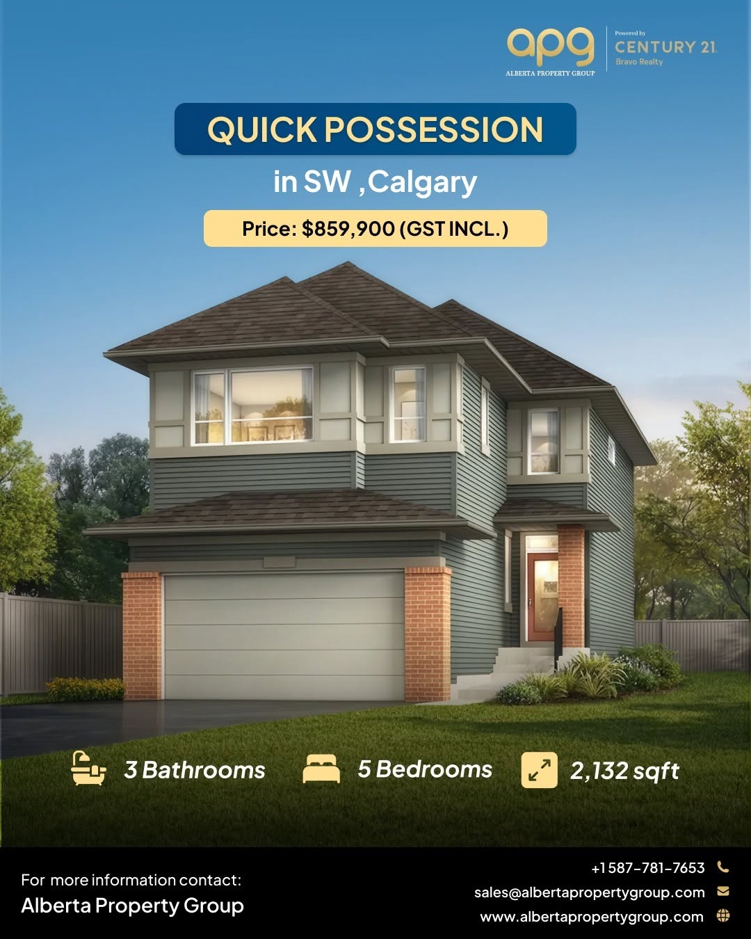  Quick Possession 5-Bedroom Home for Sale in Southwest Calgary