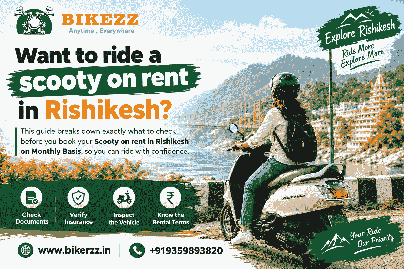  Want to ride a scooty on rent in Rishikesh?