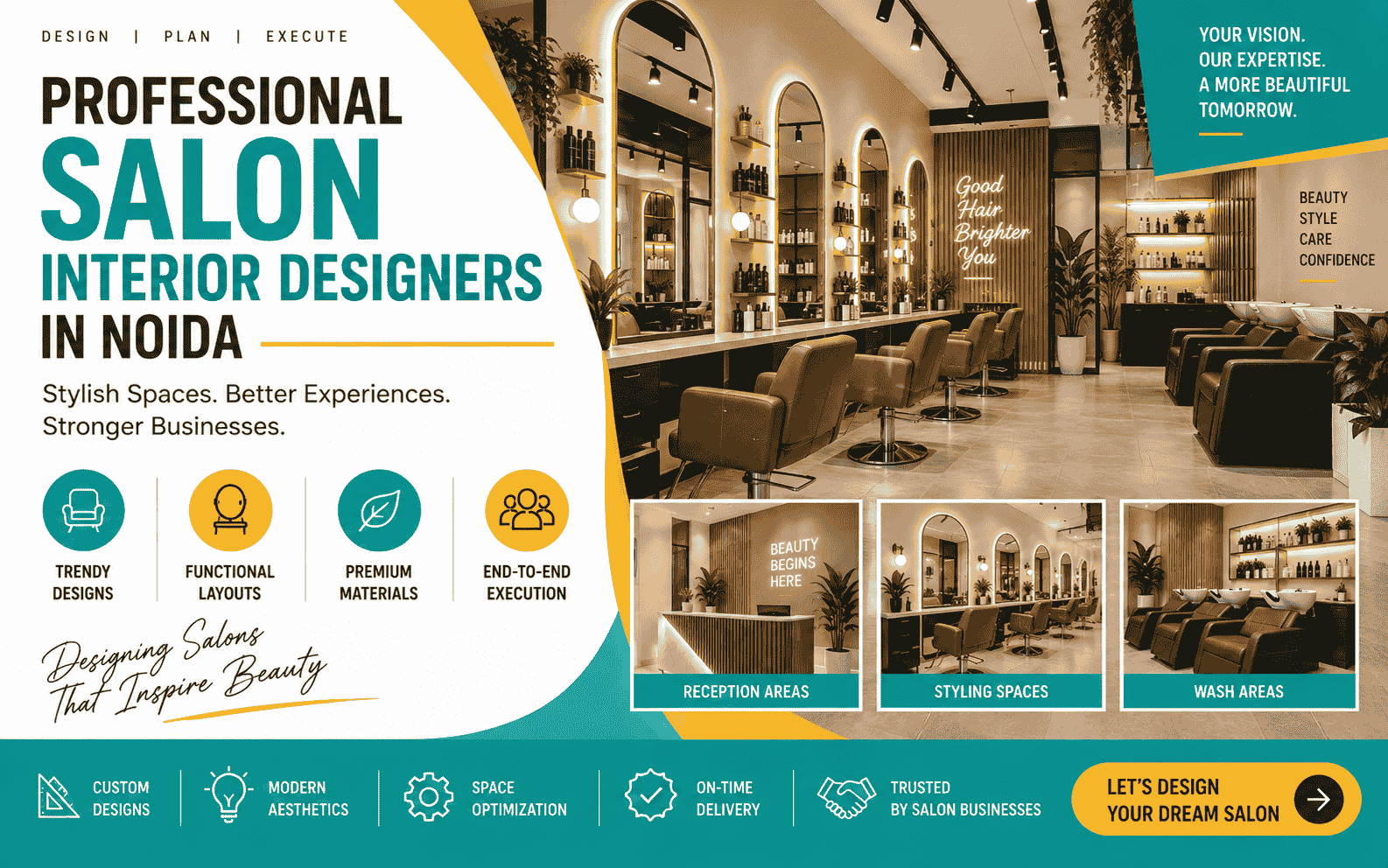  Transform Your Salon with Expert Interior Designers in Noida