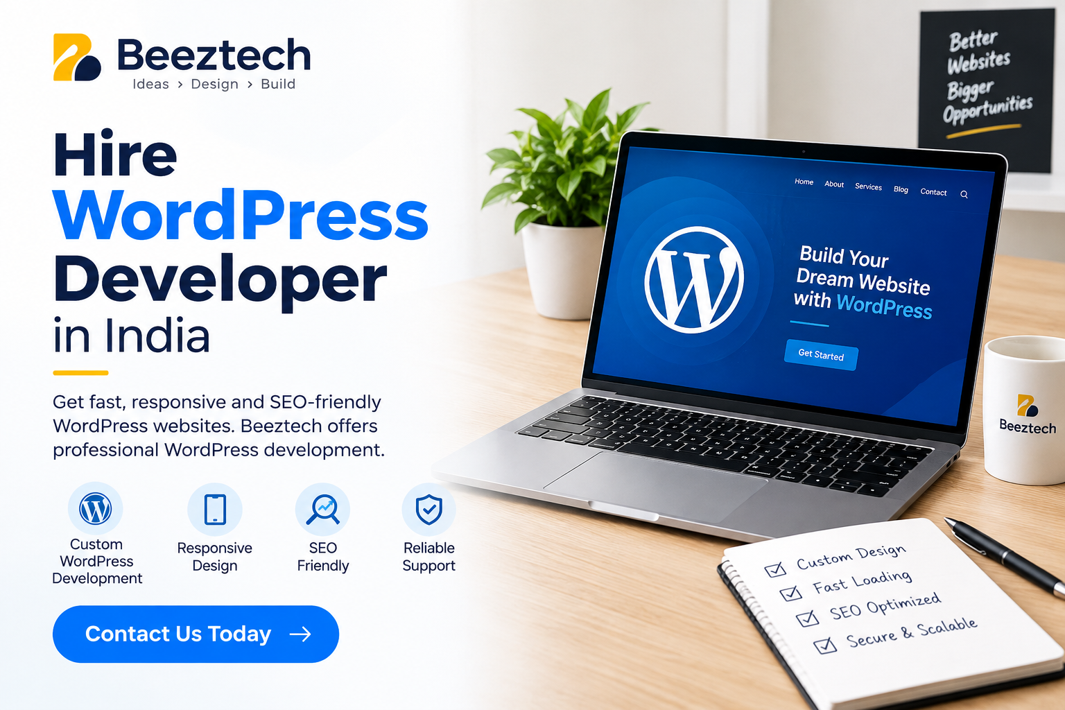  Hire WordPress Developer in India | Beeztech