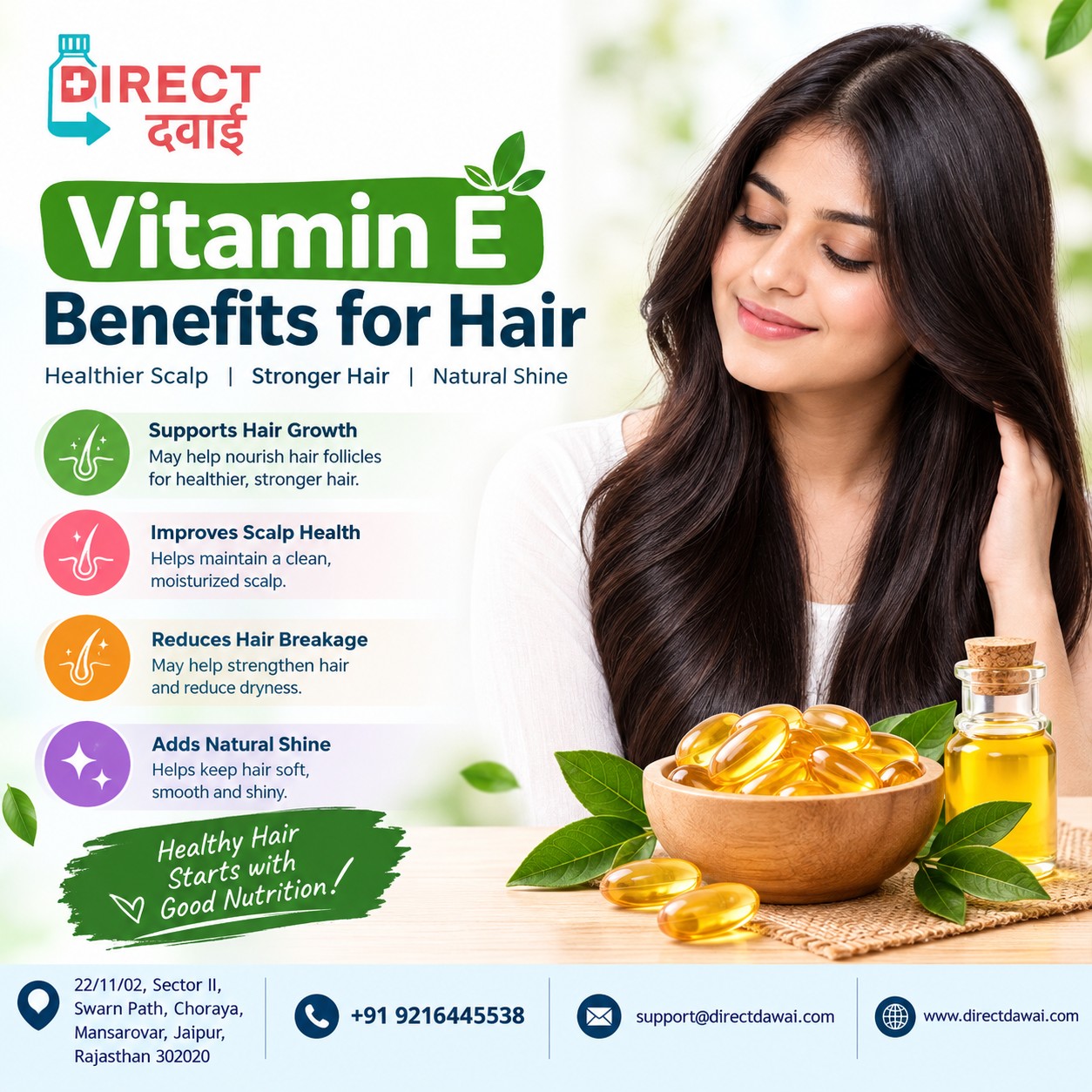  Vitamin E for Hair Care: Growth, Moisture and Shine