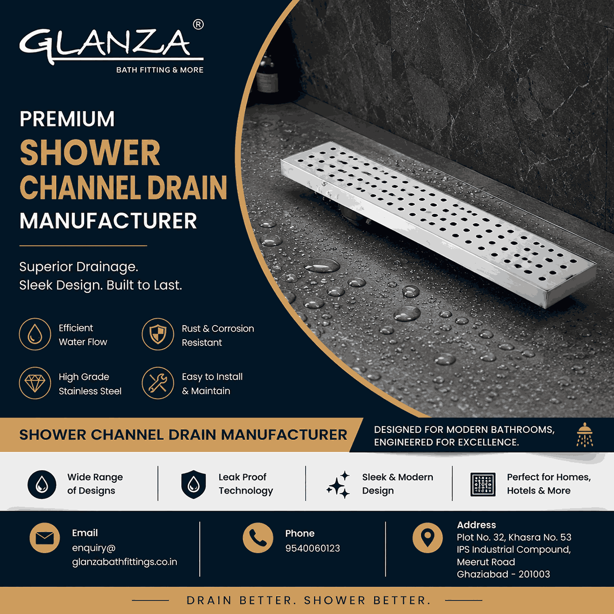  Shower Channel Drain Manufacturer