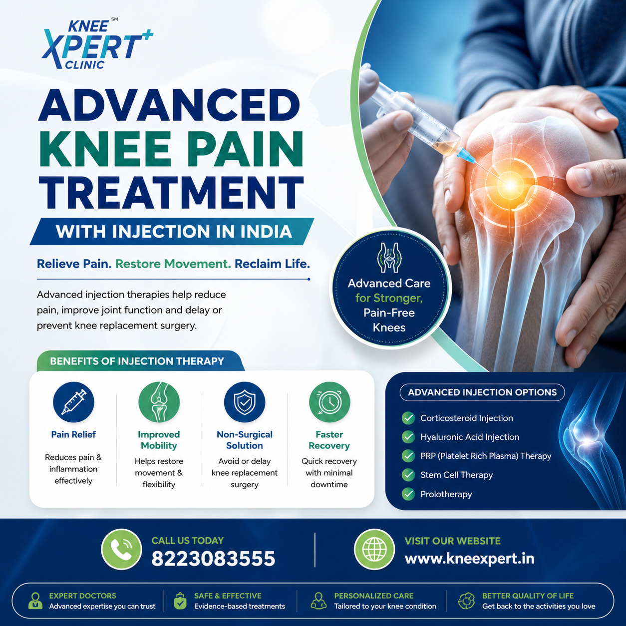  Advanced Knee Pain Treatment with Injection in India