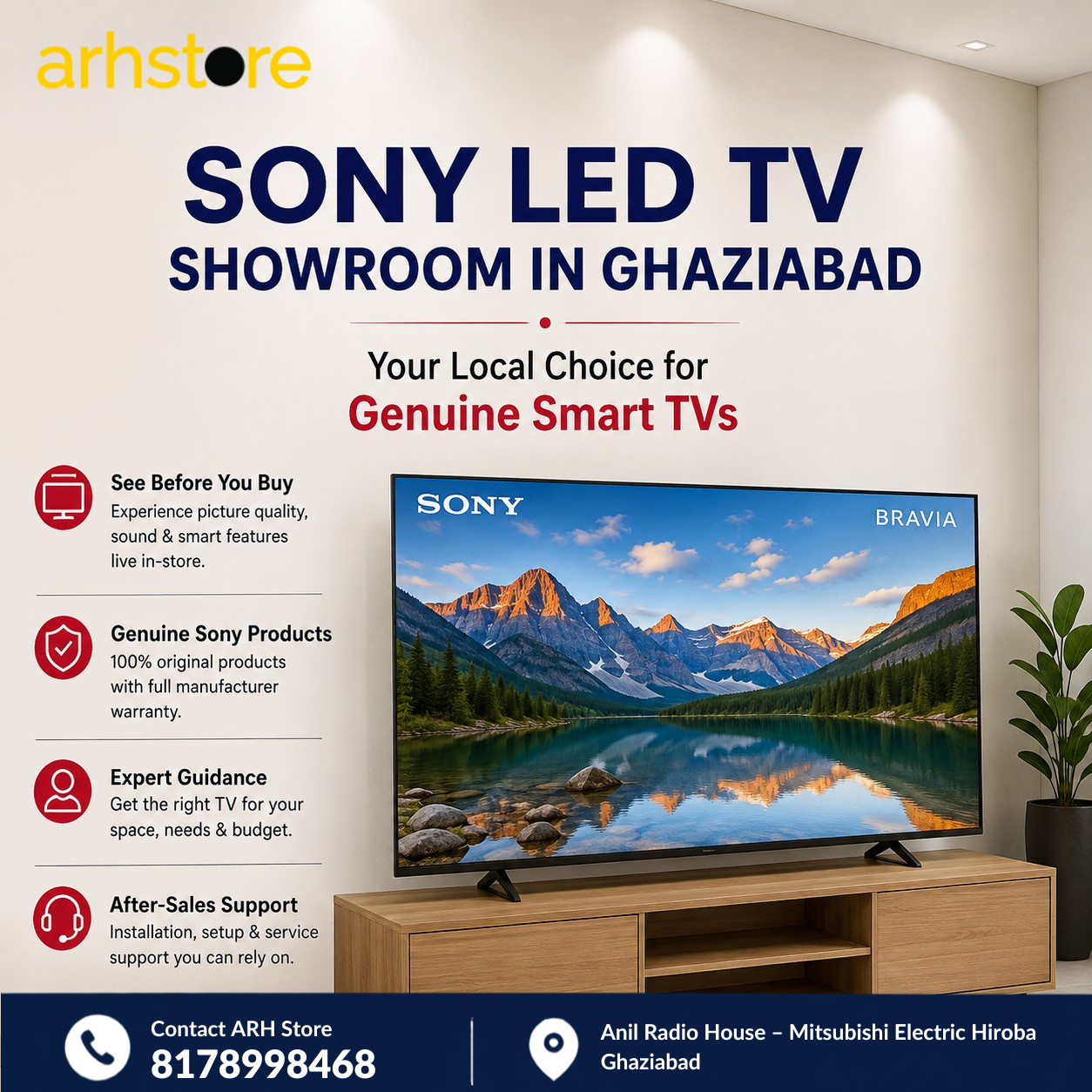  Visit ARH Store — A Genuine Sony LED TV Showroom in Ghaziabad