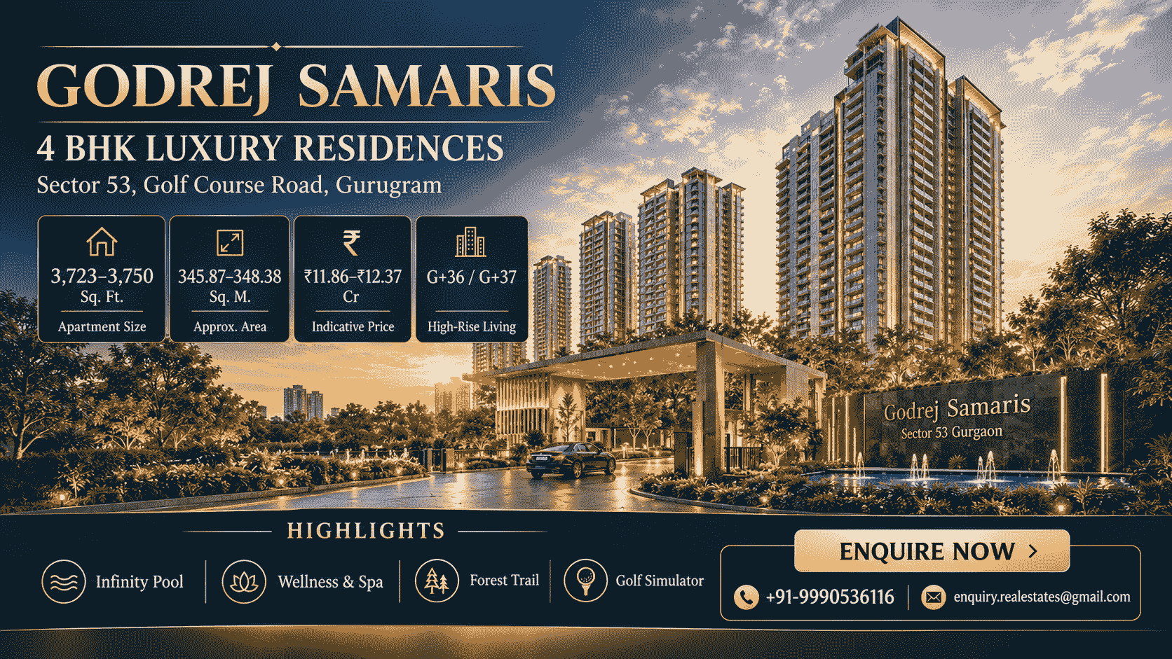  Godrej Samaris 4 BHK Luxury Residences Gurgaon