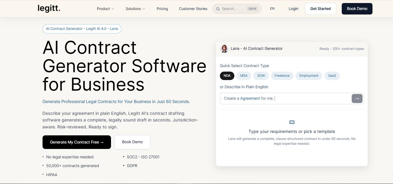  AI Contract Generator – Create Contracts in Seconds