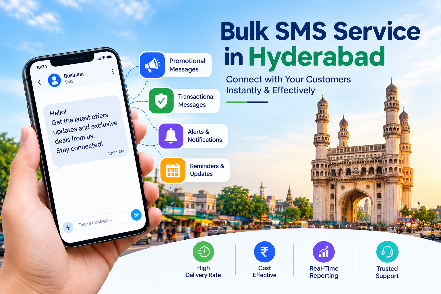 Affordable Bulk SMS Service in Hyderabad by SDGM Technologies