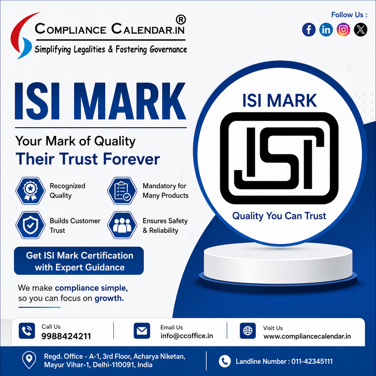 ISI MARK Certification for Manufacturers | Get Expert Support