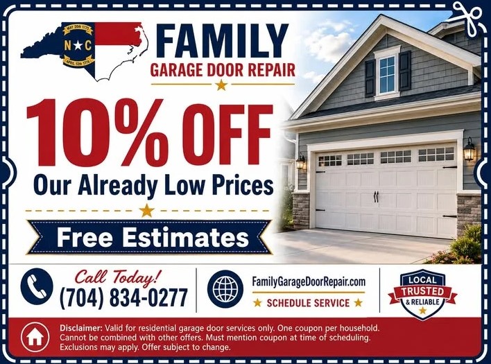  Save 10% on Garage Door Repair in Charlotte, NC!
