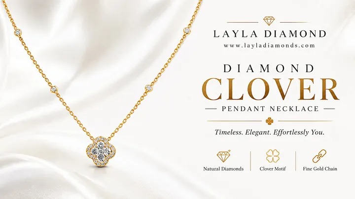  Exquisite Diamond Clover Pendant: Modern Luxury & Charm
