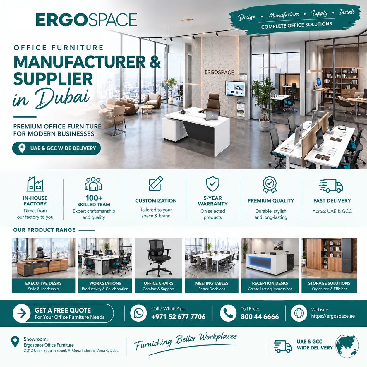  Office Furniture Manufacturer & Supplier in Dubai — Ergospace | UAE & GCC Wide Delivery