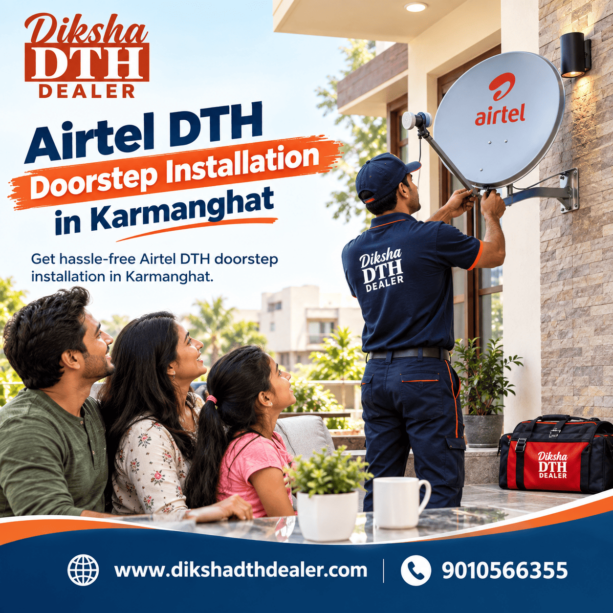  Airtel DTH Doorstep Installation in Karmanghat