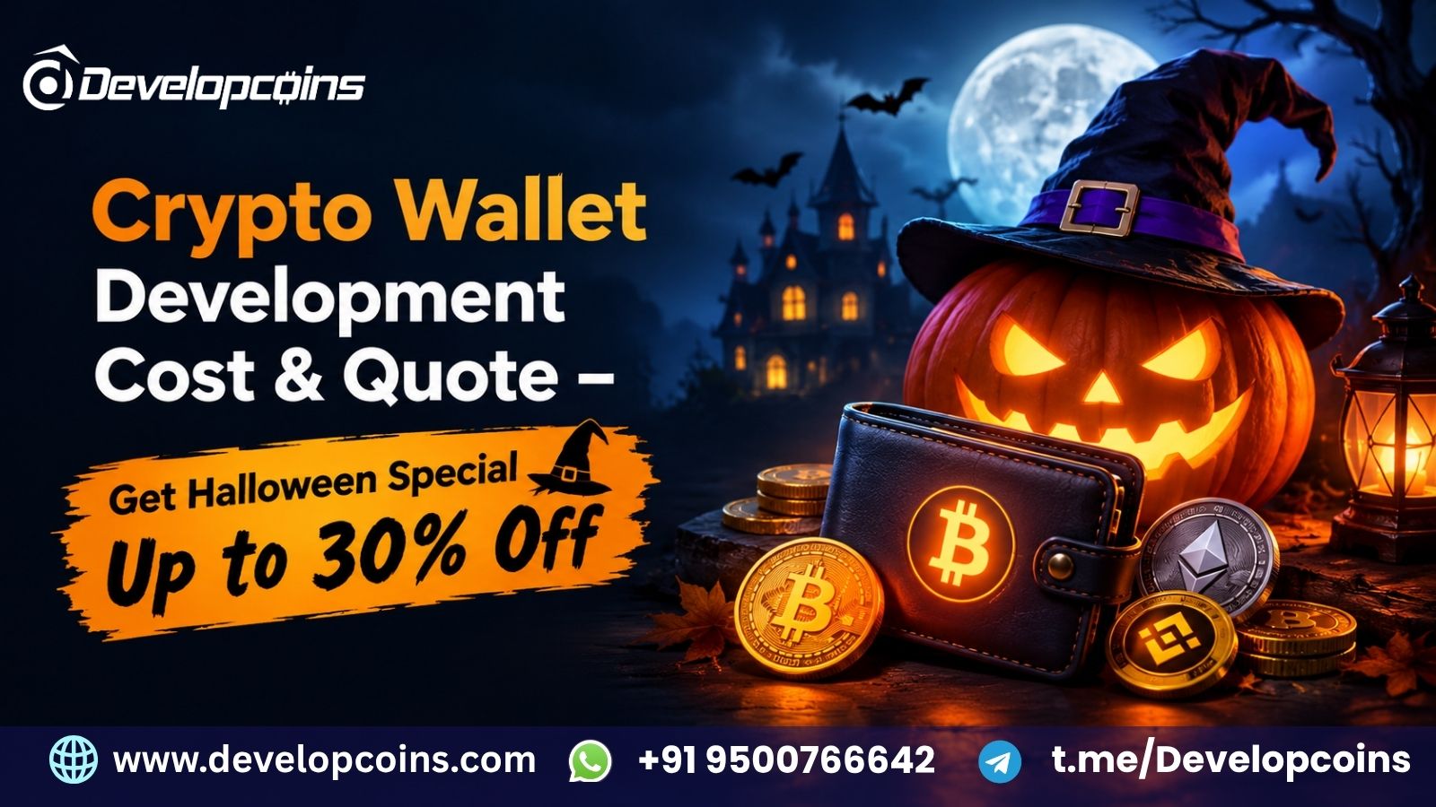  Crypto Wallet Development Cost & Quote – Get Halloween Special Up to 30% Off