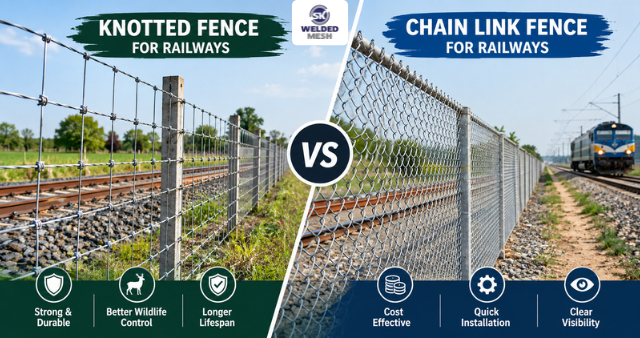 Knotted Fence vs Chain Link for Railways | SK WeldedMesh