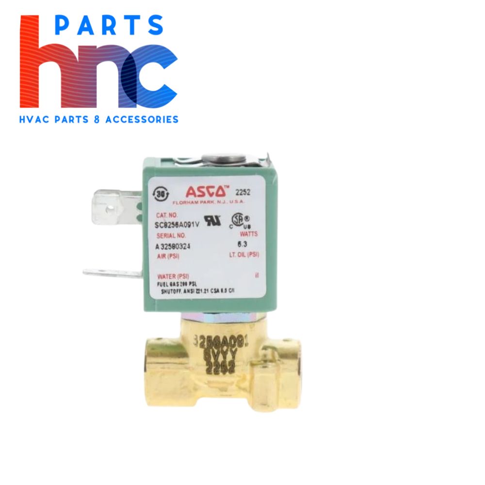  Asco SC8256A091V 1/8" NPT 2-Way N/C Brass Valve