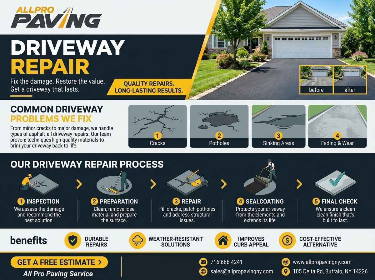  Asphalt Driveway Repair in Buffalo, NY for Freeze-Thaw Pavement Damage