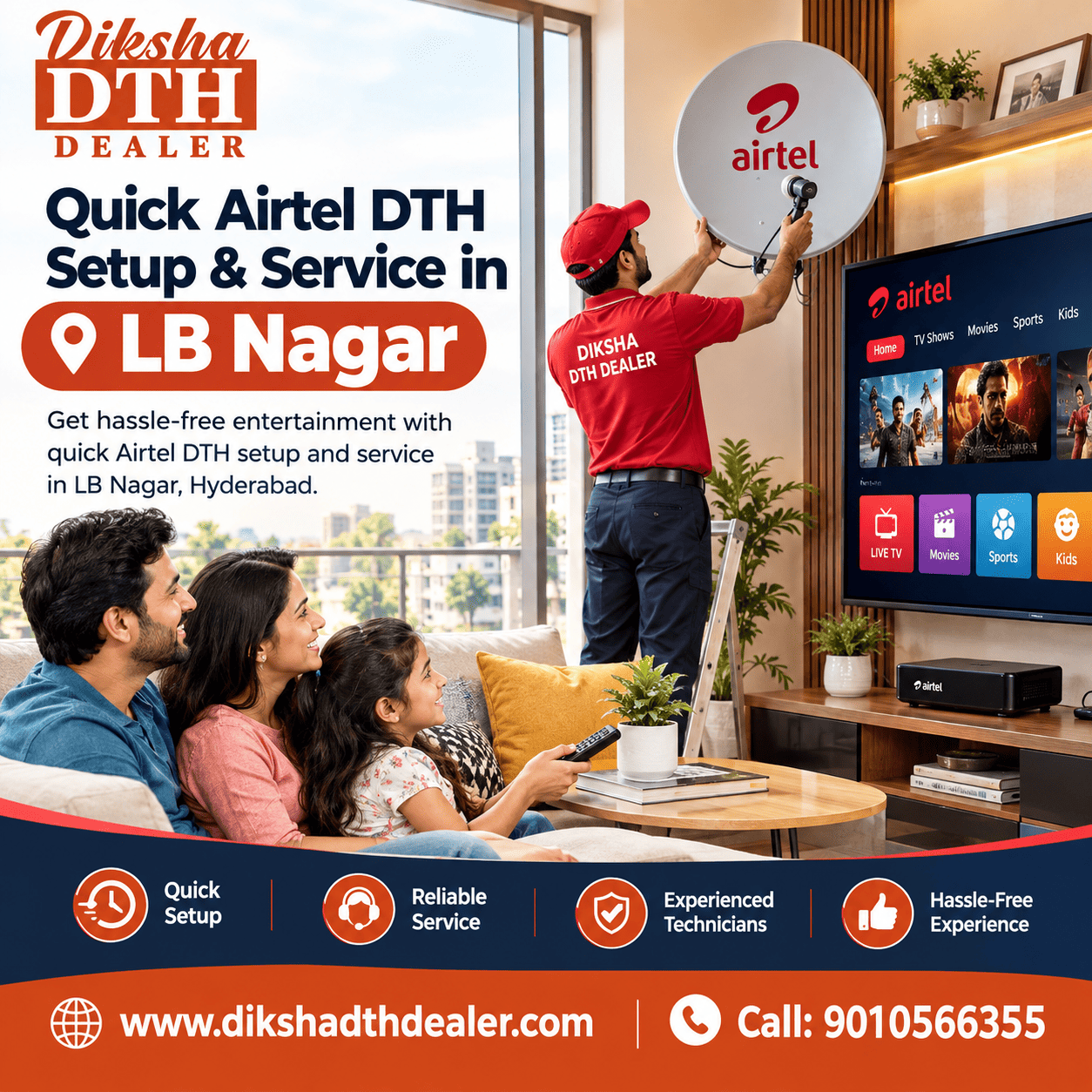  Quick Airtel DTH Setup & Service in LB Nagar