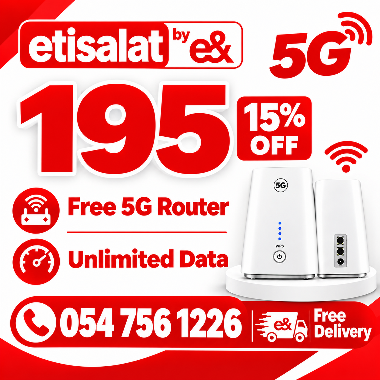  Etisalat home wifi internet connection 15% discount