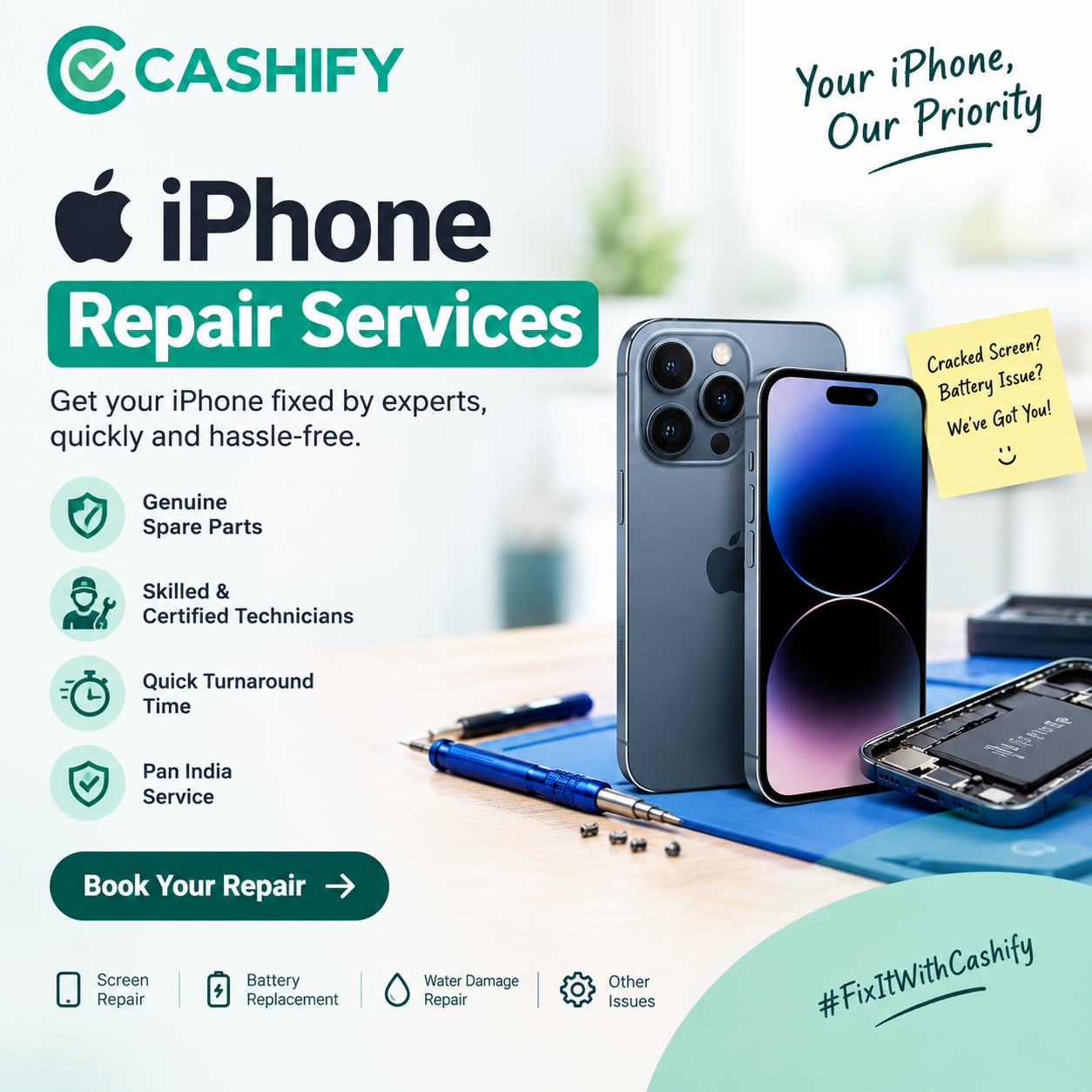 Repair iPhone Screen, Battery, and Other Issues with Cashify