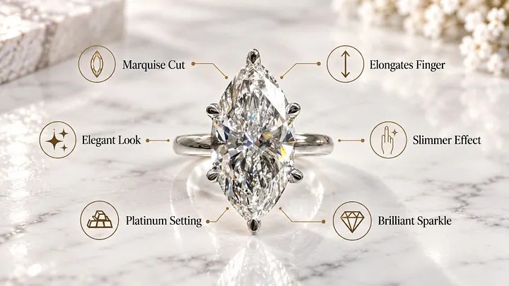  Royal Marquise Diamond Ring: Graceful Design and Lasting Brilliance