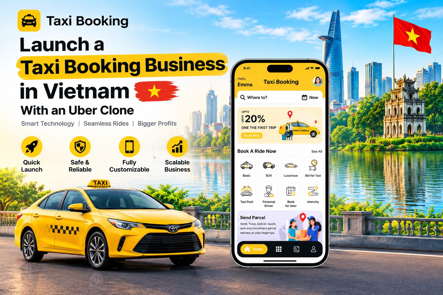  Launch a Taxi Booking Business in Vietnam With an Uber Clone