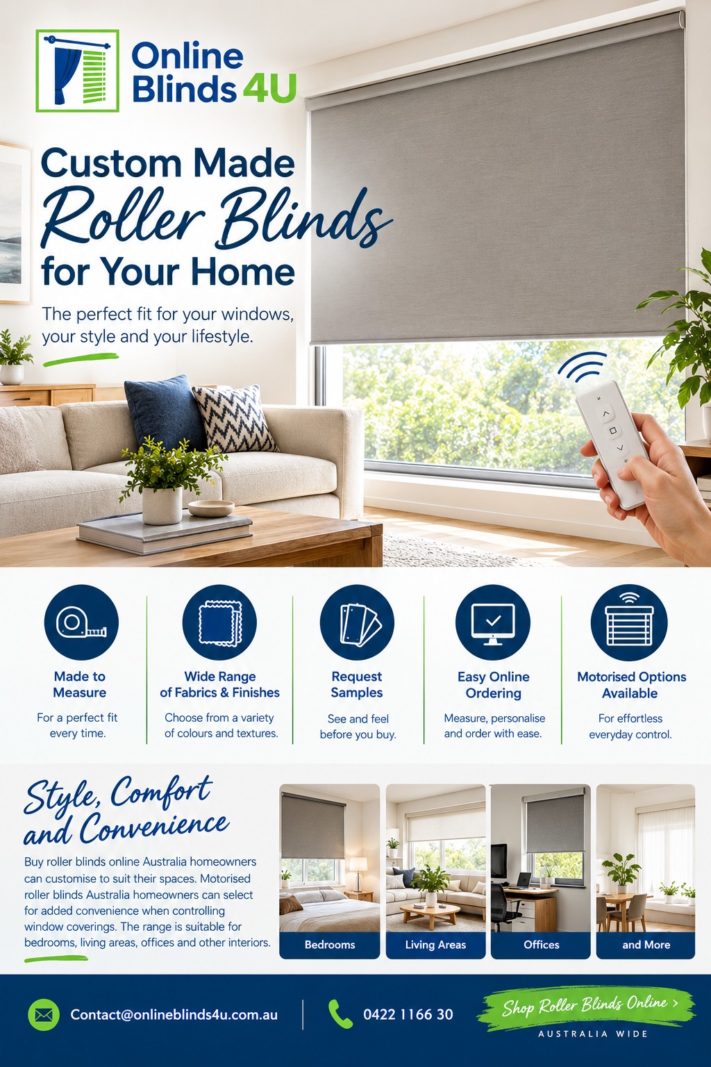  Modern Roller Blinds with Convenient Motorised Options
